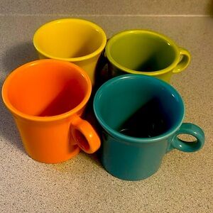 Fiesta Ware Coffee Mug - turquoise, sunflower, tangerine, lemongrass - Set of 4